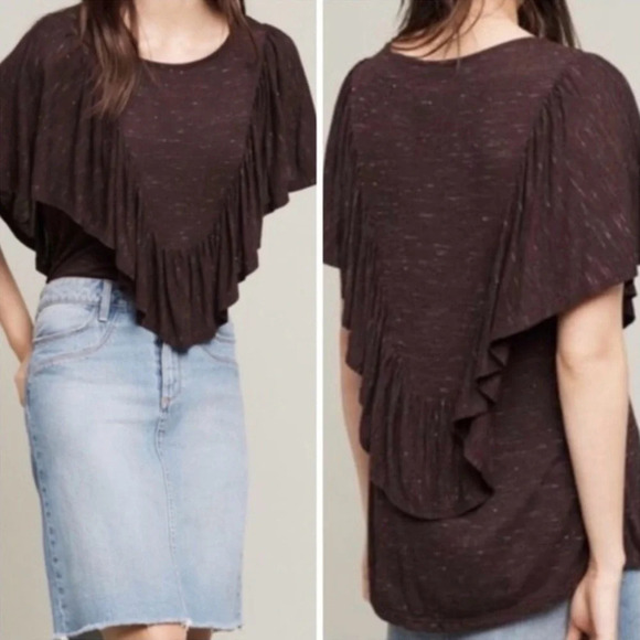 Anthropologie Dolan Left Coast Collection Delon Ruffle Shirt Size Medium - Picture 9 of 9